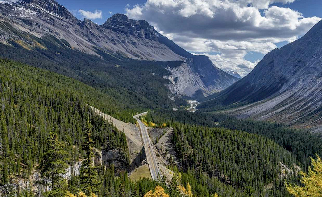 The Icefields Parkway in Alberta, Canada.
