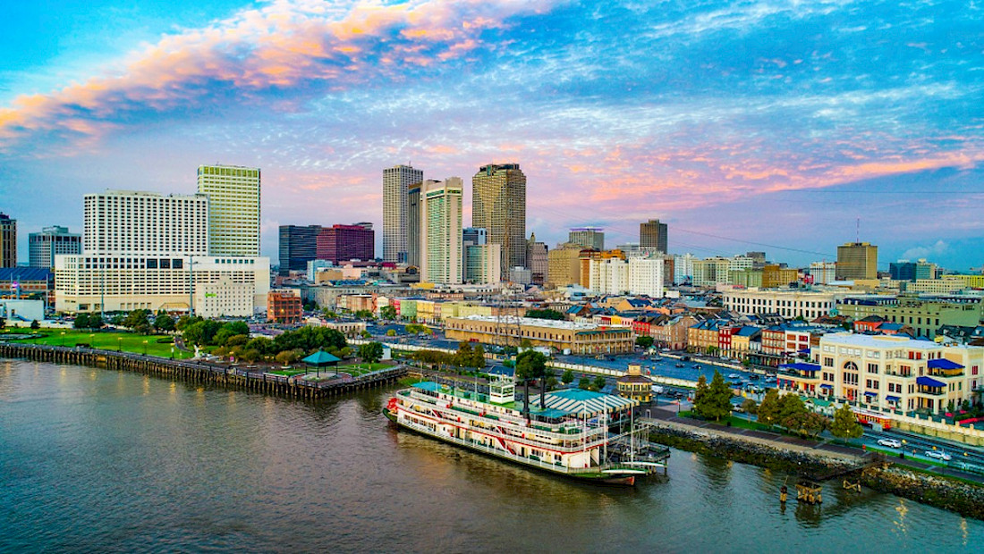 New Orleans, Louisiana sits on the mighty Mississippi River.