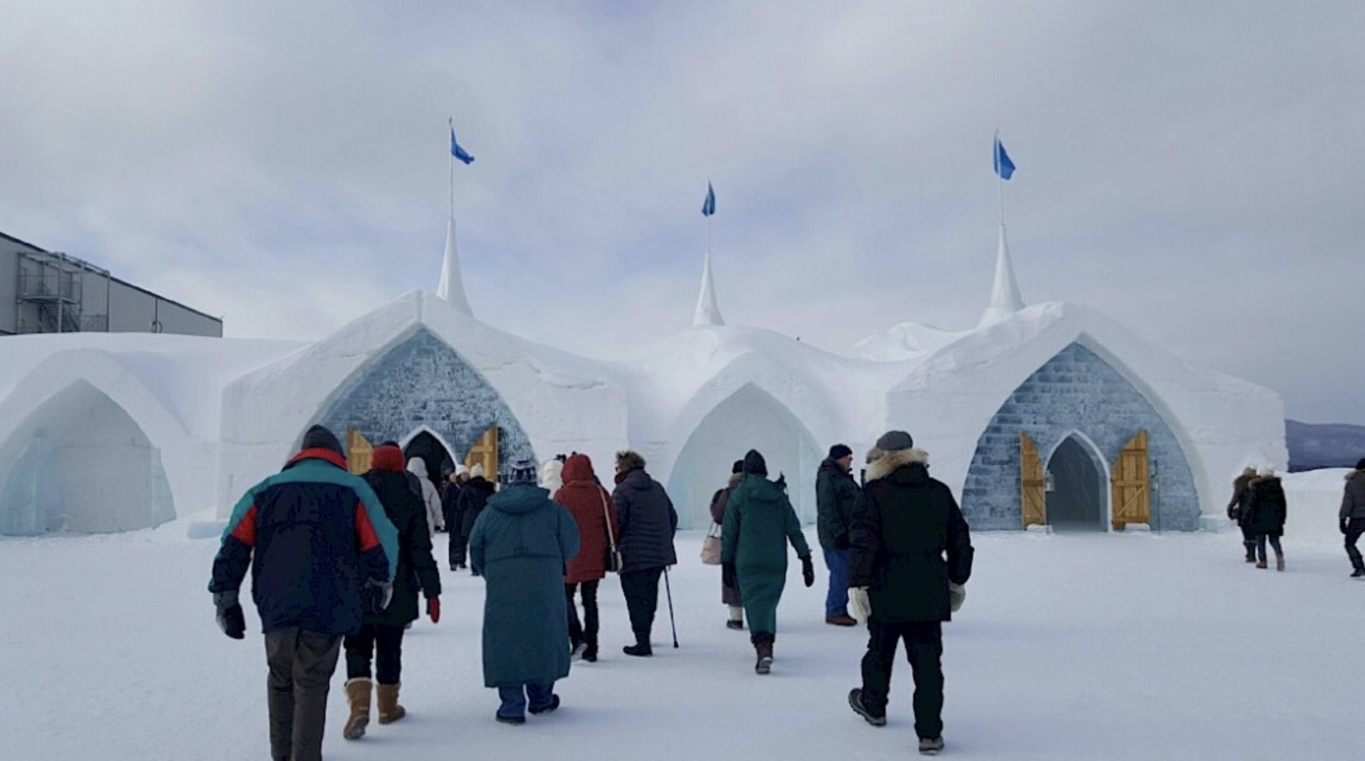 Warm up for a drink at the ice hote.